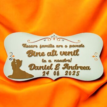 Placuta personalizata pentru nunta - Bine ati venit