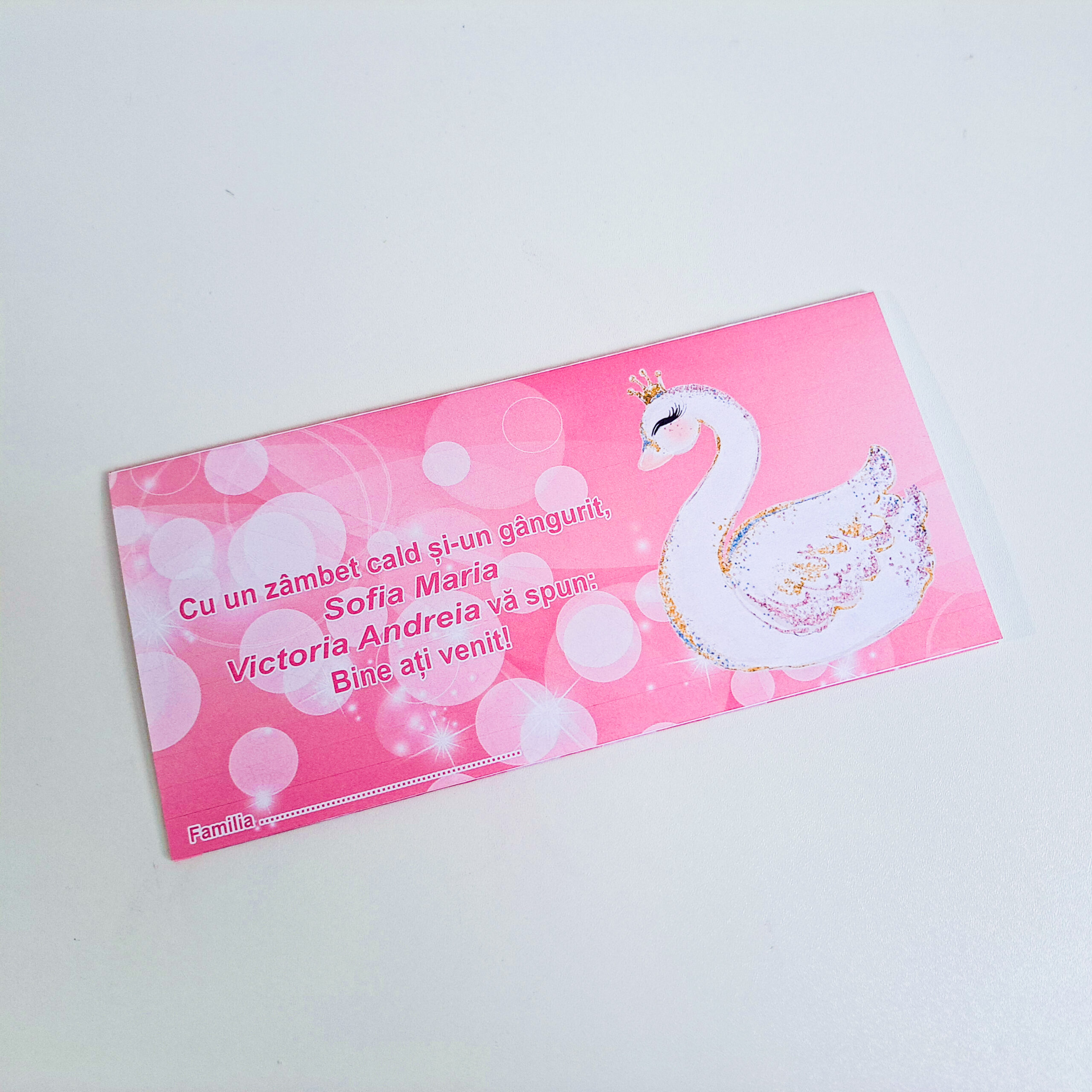 Table card plic de bani cartonat pink bear shop