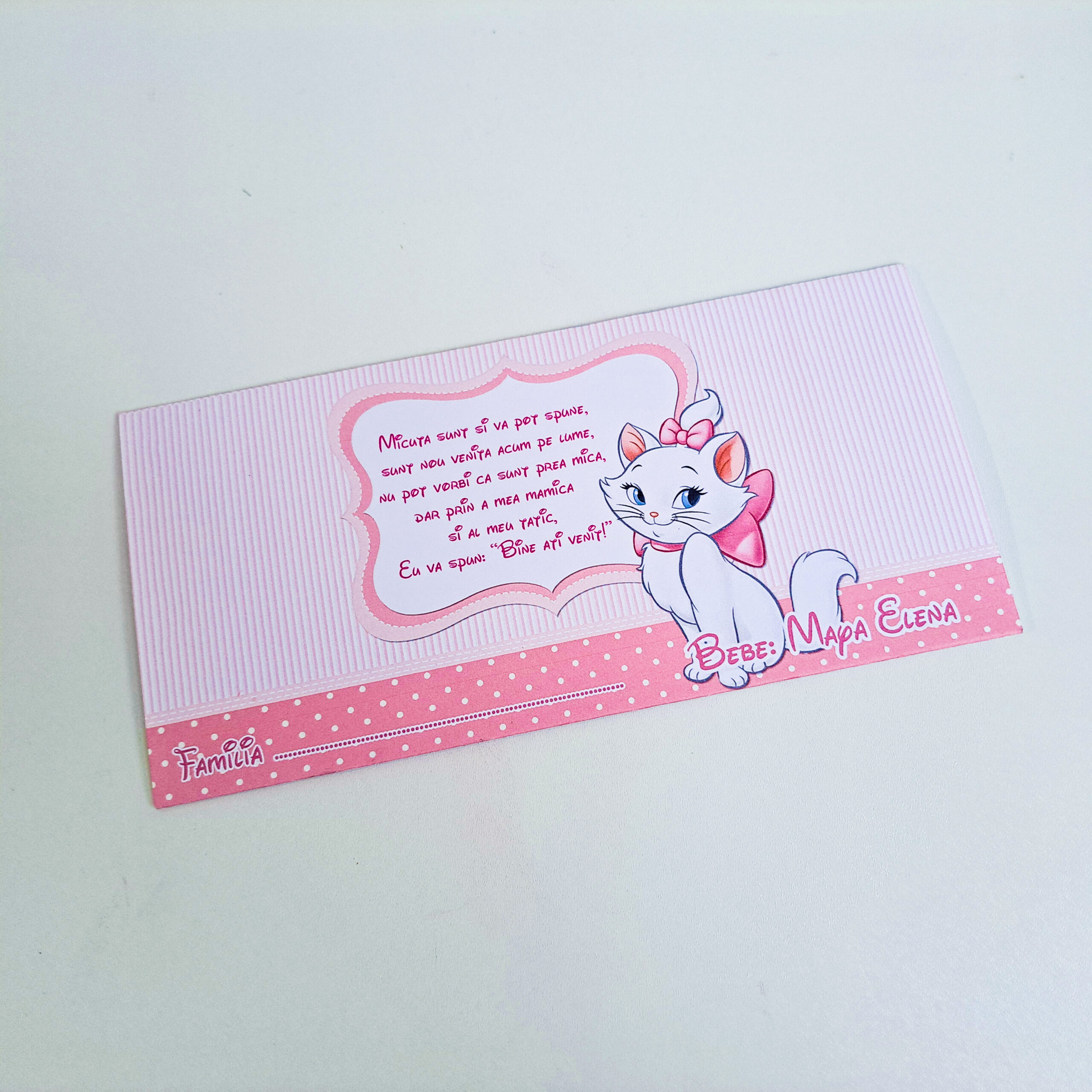 Table card plic de bani cartonat pink bear shop