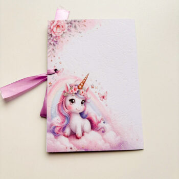 Invitație Botez Fetiță „Unicornul Magic Pastel”